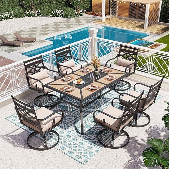 PHI VILLA 7-Piece Patio Dining Set for 6