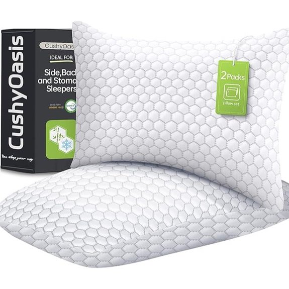 Shredded Memory Foam Pillow Set with Washable Cases