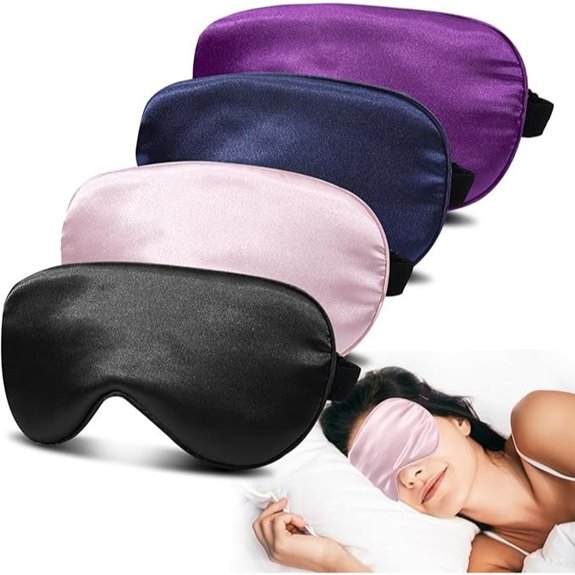 4 Pack Silk Sleep Masks with Adjustable Straps