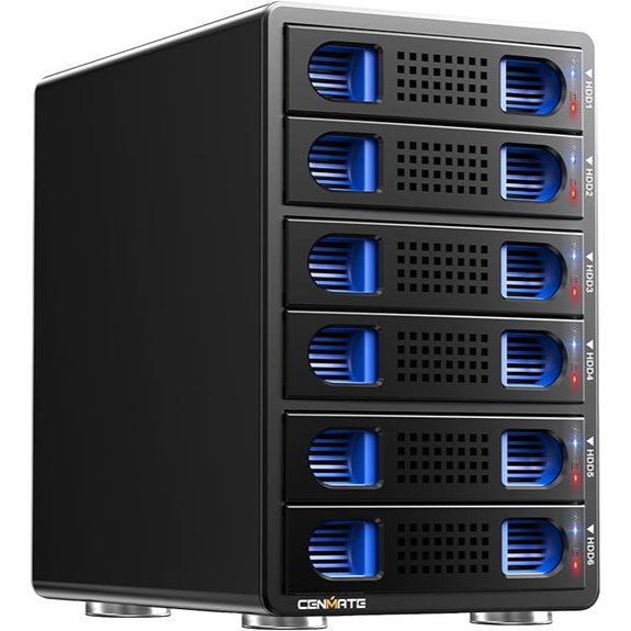 6 Bay SATA HDD/SSD Enclosure with Cooling Fan