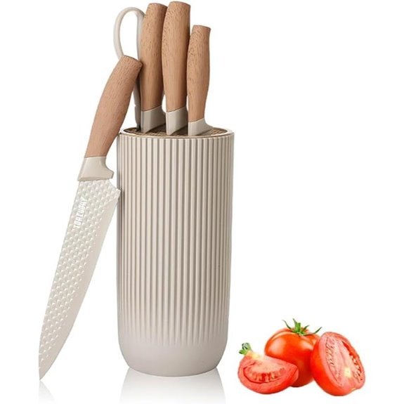 Wiztoynia 6-Piece Kitchen Knife Set with Block