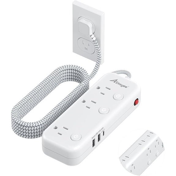 Individual Switch Surge Protector with 6 Outlets & USB