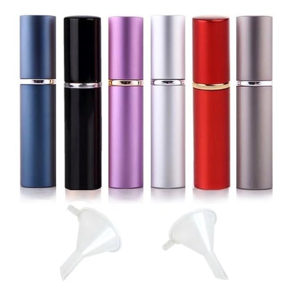 6-Pack Portable Refillable Perfume Spray Bottles