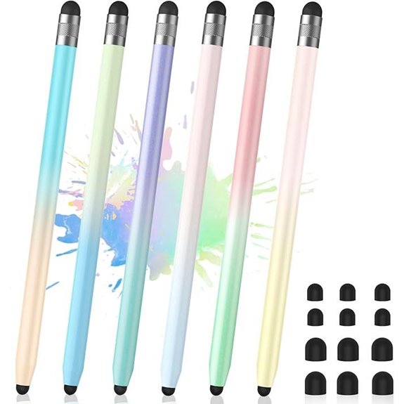 6-Pack Touchscreen Stylus Pens for Tablets and Phones