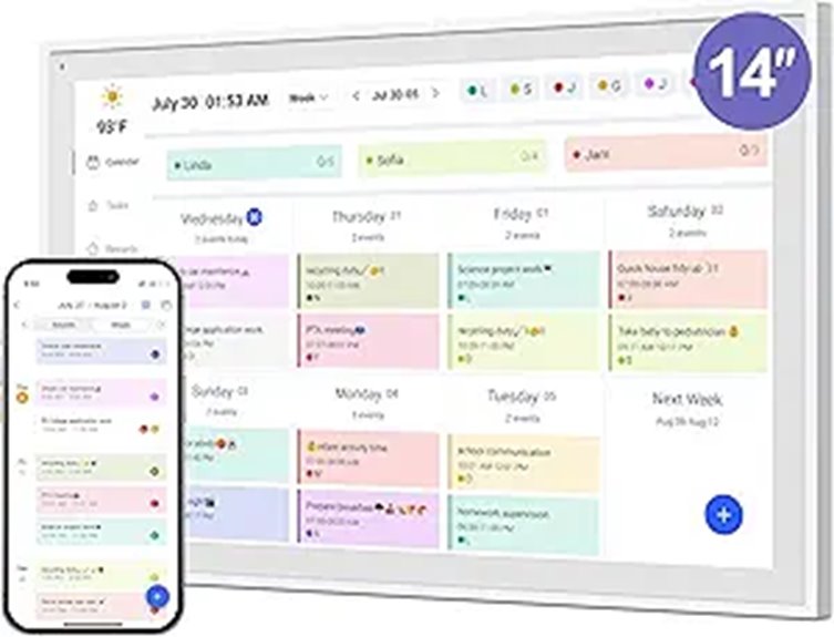 Digital WiFi Touch Screen Calendar & Family Hub