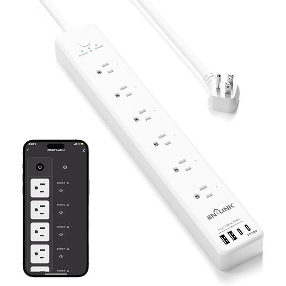 BN LINK Smart Power Strip with 6 Outlets & USB-C