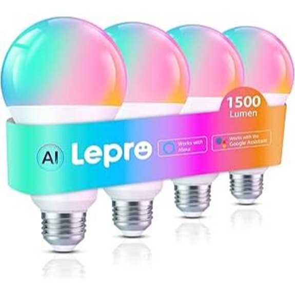 Lepro B3 AI Smart RGBWW Light Bulbs (4 Pack)