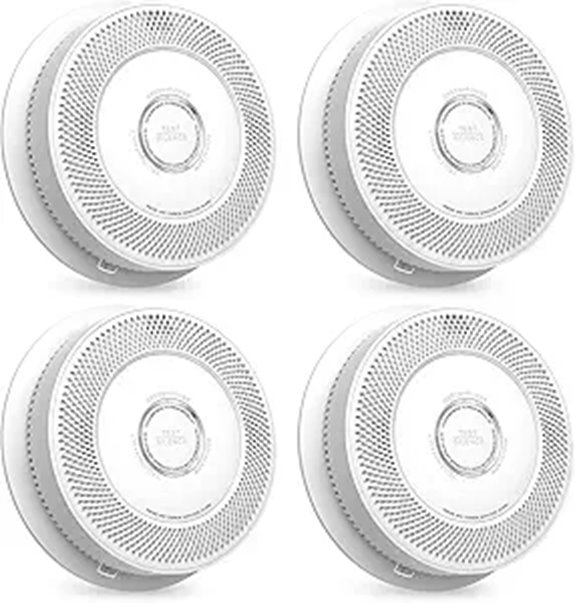 Jemay Smoke & CO Detectors with 10-Year Battery (4 Pack)