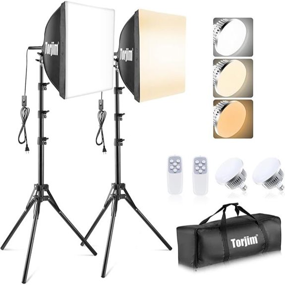 Torjim Softbox Photography Lighting Kit with LED Bulbs