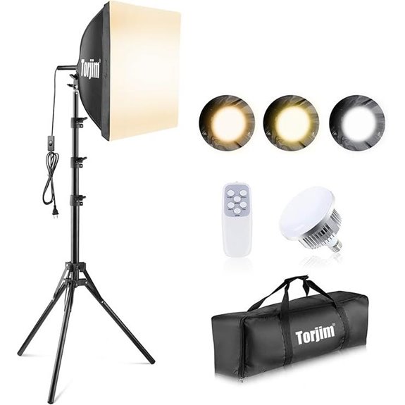 Torjim Softbox Lighting Kit with 85W LED Bulbs