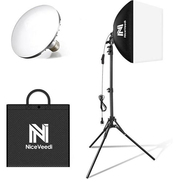 NiceVeedi 16 Softbox Lighting Kit with Tripod and LED Bulb