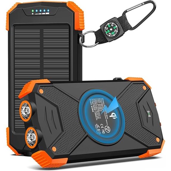 BLAVOR 10,000mAh Solar Power Bank with Flashlight