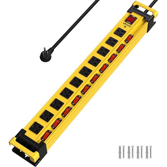 10-Outlet Surge Protector Power Strip with Switches