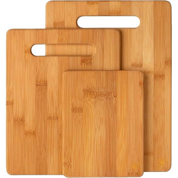 Bamboo Cutting Board Set of 3 for Food Prep