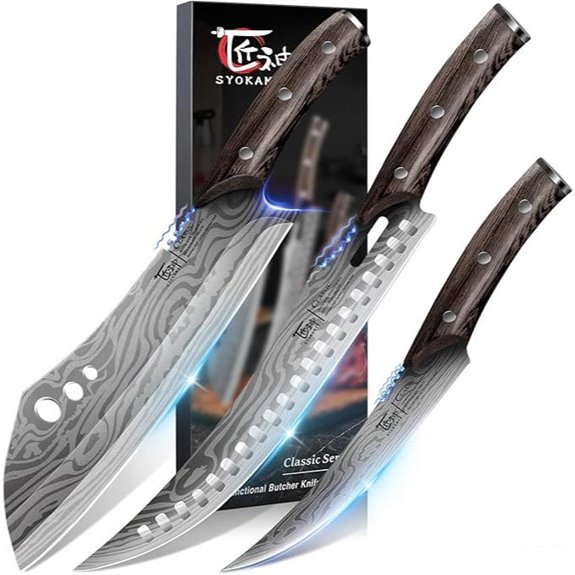 Butcher Knife Set 3-Piece Kitchen Cleavers