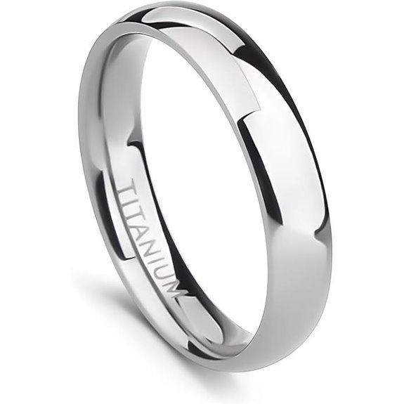 TIGRADE Titanium Wedding Band Dome Comfort Fit