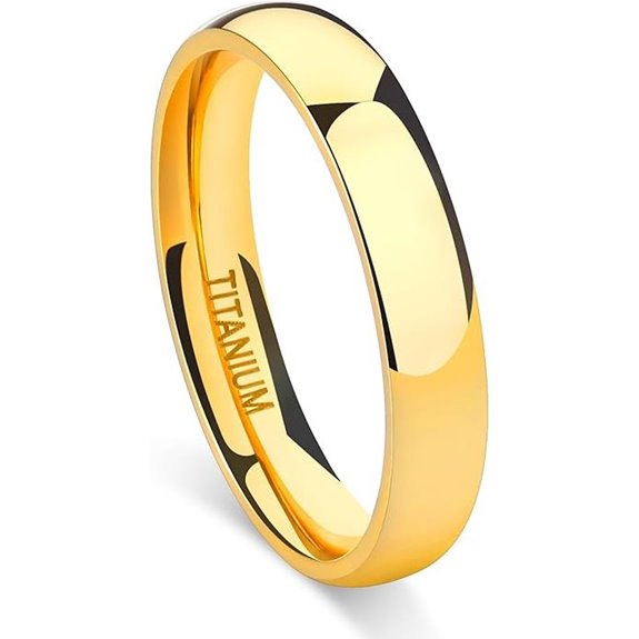 TIGRADE Titanium Wedding Band with Gold Plating
