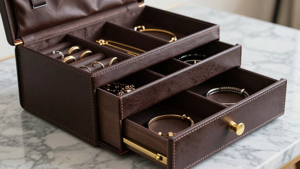 top leather jewelry storage
