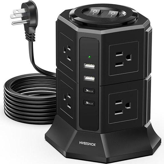 Surge Protector Power Strip Tower with USB and Surge