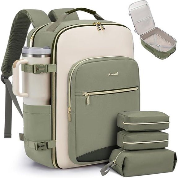 travel backpack with packing cubes