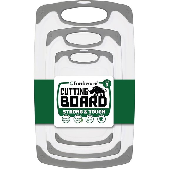 Freshware 3-Pack Reversible Kitchen Cutting Boards