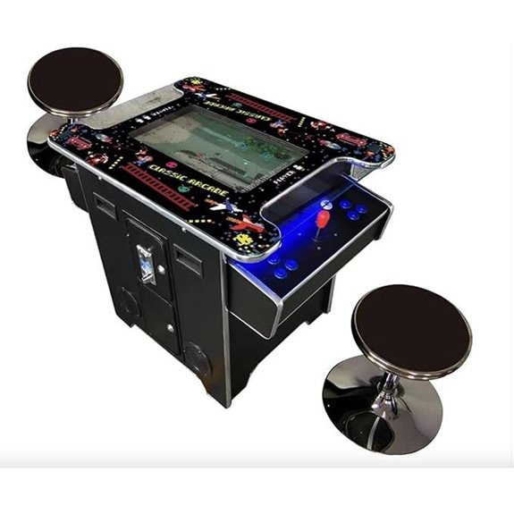 Commercial 2-Player Arcade Cocktail Machine with Stools