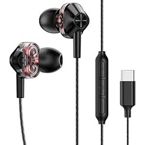 USB-C In-Ear Earbuds with Mic and Deep Bass
