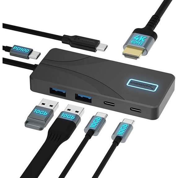 Sabrent 5-in-1 USB C Hub with 4K HDMI and Power