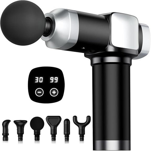 Deep Tissue Massage Gun with Multiple Speeds and Attachments