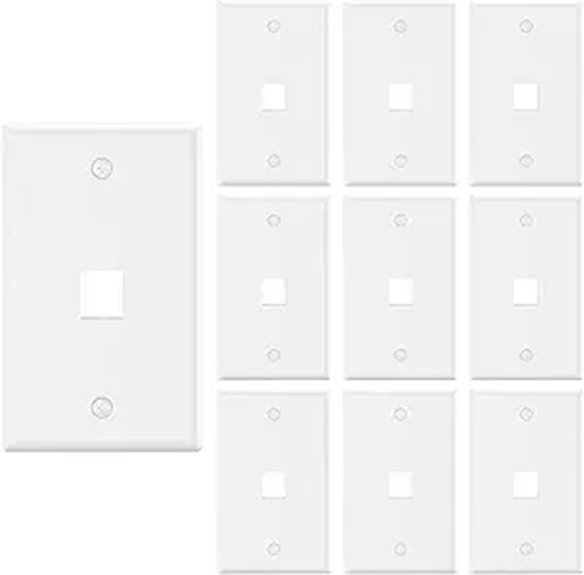 VCE 1 Port Keystone Wall Plate (10 Pack)