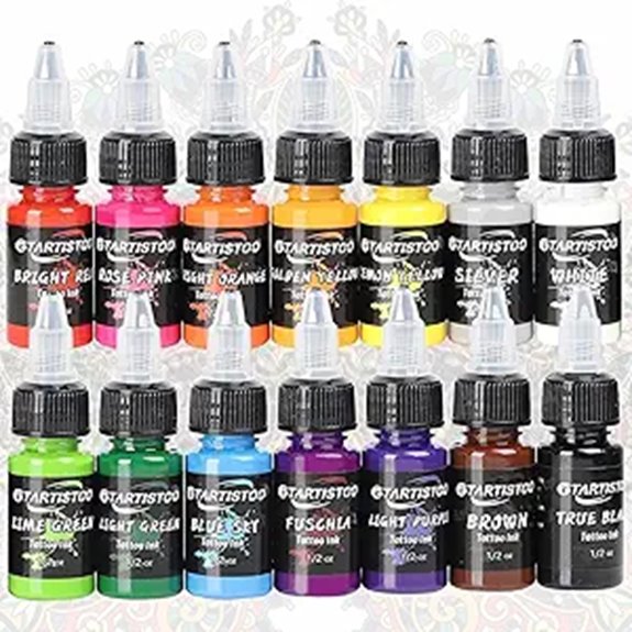 Tattoo Ink Set GTARTISTOO 14 Colors 15ml Vegan