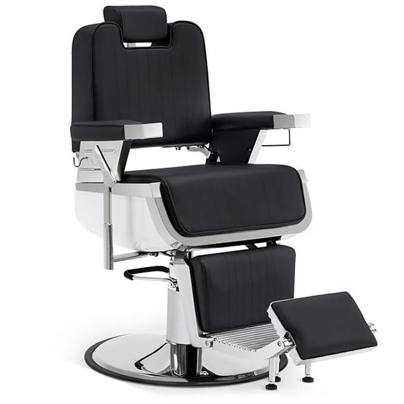 BarberPub Vintage Hydraulic Barber Chair (Black & White)