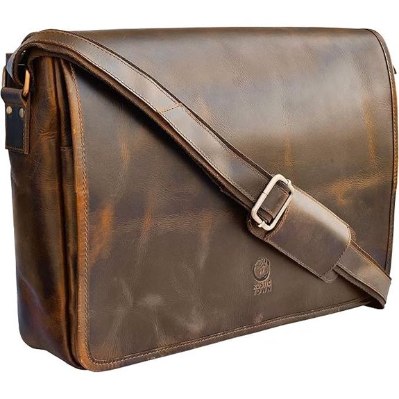 Leather Messenger Bag for Men Full Grain Vintage Style