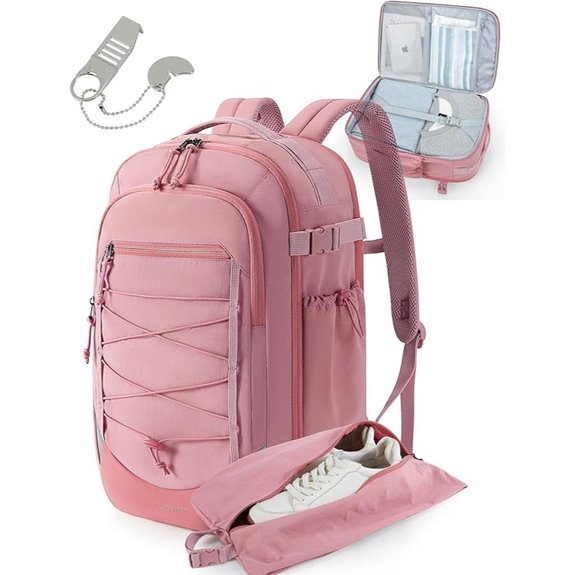 BAGSMART 17.3 Water-Resistant Travel Backpack with Shoe Bag