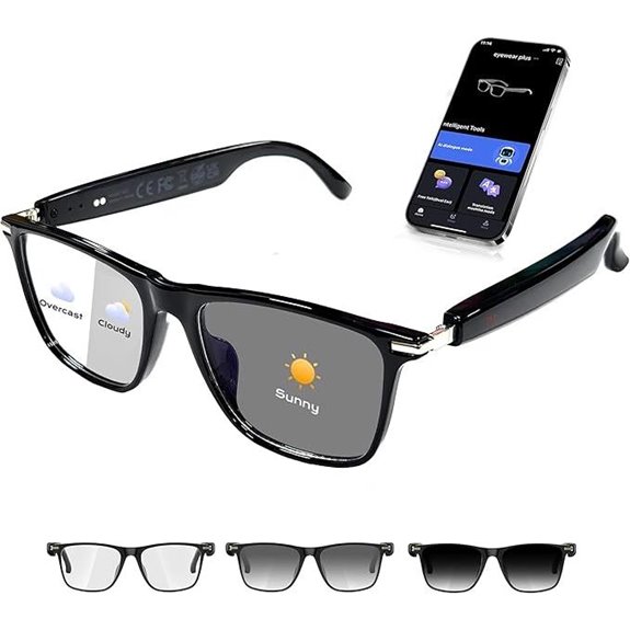 AI Smart Glasses with Translations Waterproof Bluetooth