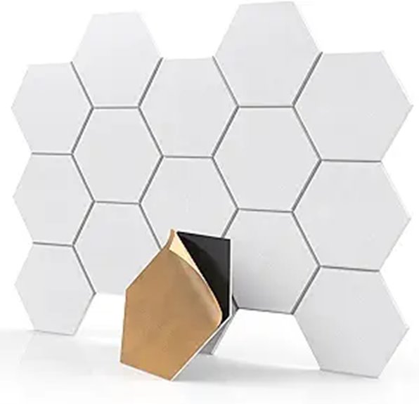 White Hexagon Soundproof Acoustic Wall Panels (18 Pack)