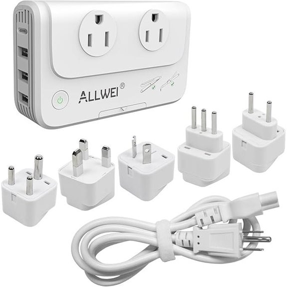 ALLWEI International Travel Power Adapter (White)