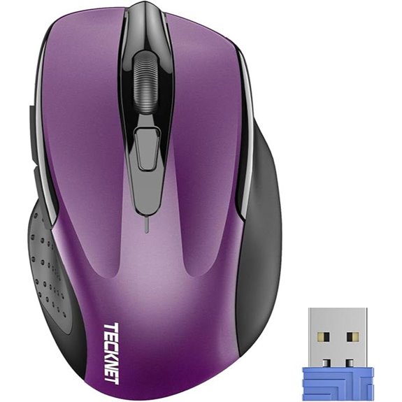 TECKNET Wireless Ergonomic Optical Mouse with 6 Buttons