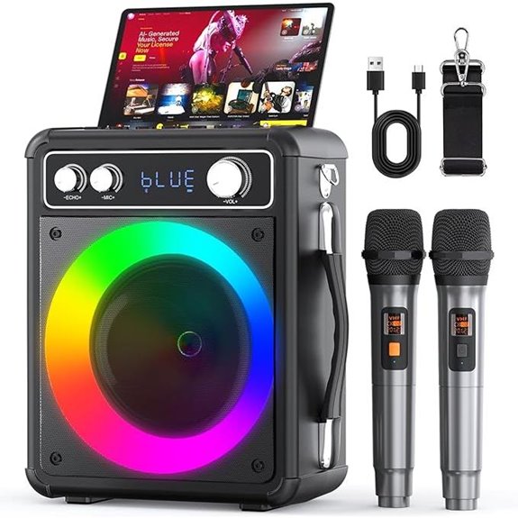 Portable Bluetooth Karaoke Machine with Microphones