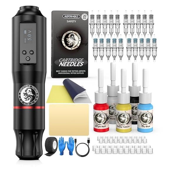 Wireless Tattoo Kit with Digital Led Display
