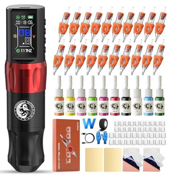 Wireless Tattoo Gun Kit for Professionals and Beginners