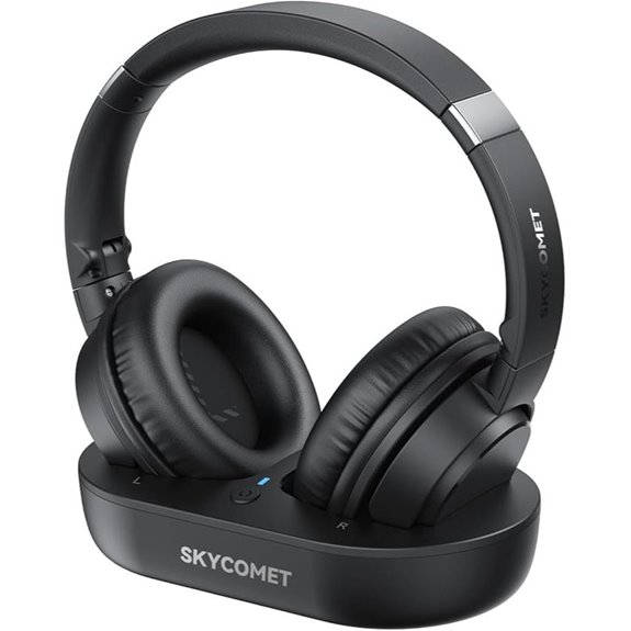 Wireless TV Headphones with Transmitter and Charging Base