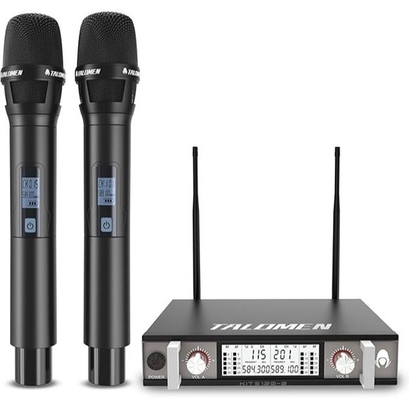 Wireless UHF Microphone System with Dual Channel