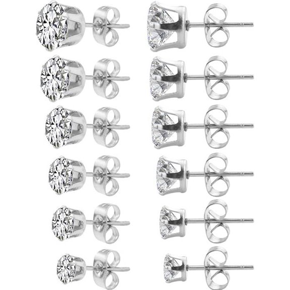 HOVEOX Alloy Women's Stud Earrings with Cubic Zirconia