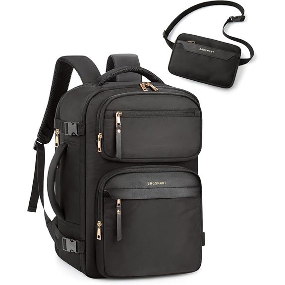 BAGSMART Women's Travel Backpack with Waist Bag
