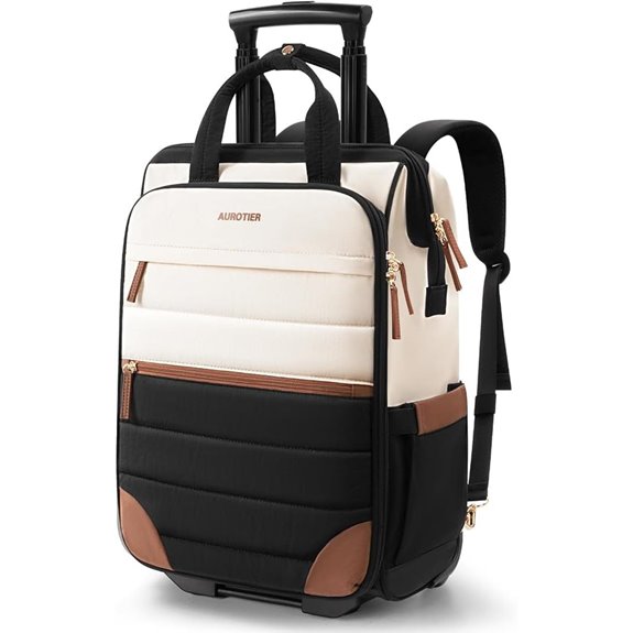 Rolling Puffer Wheeled Travel Backpack for Women