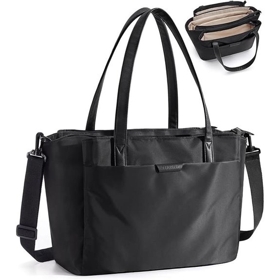 BAGSMART Women’s Tote Bag with Compartments and Strap