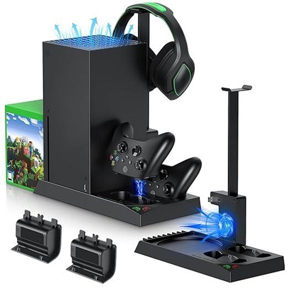 MENEEA Cooling Fan & Charging Stand for Xbox X