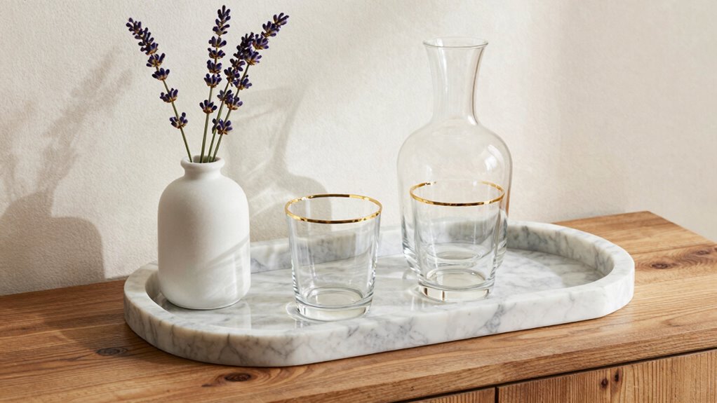 arrange trays with color texture balance