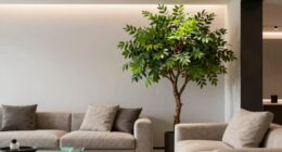 artificial trees in fashionable rooms